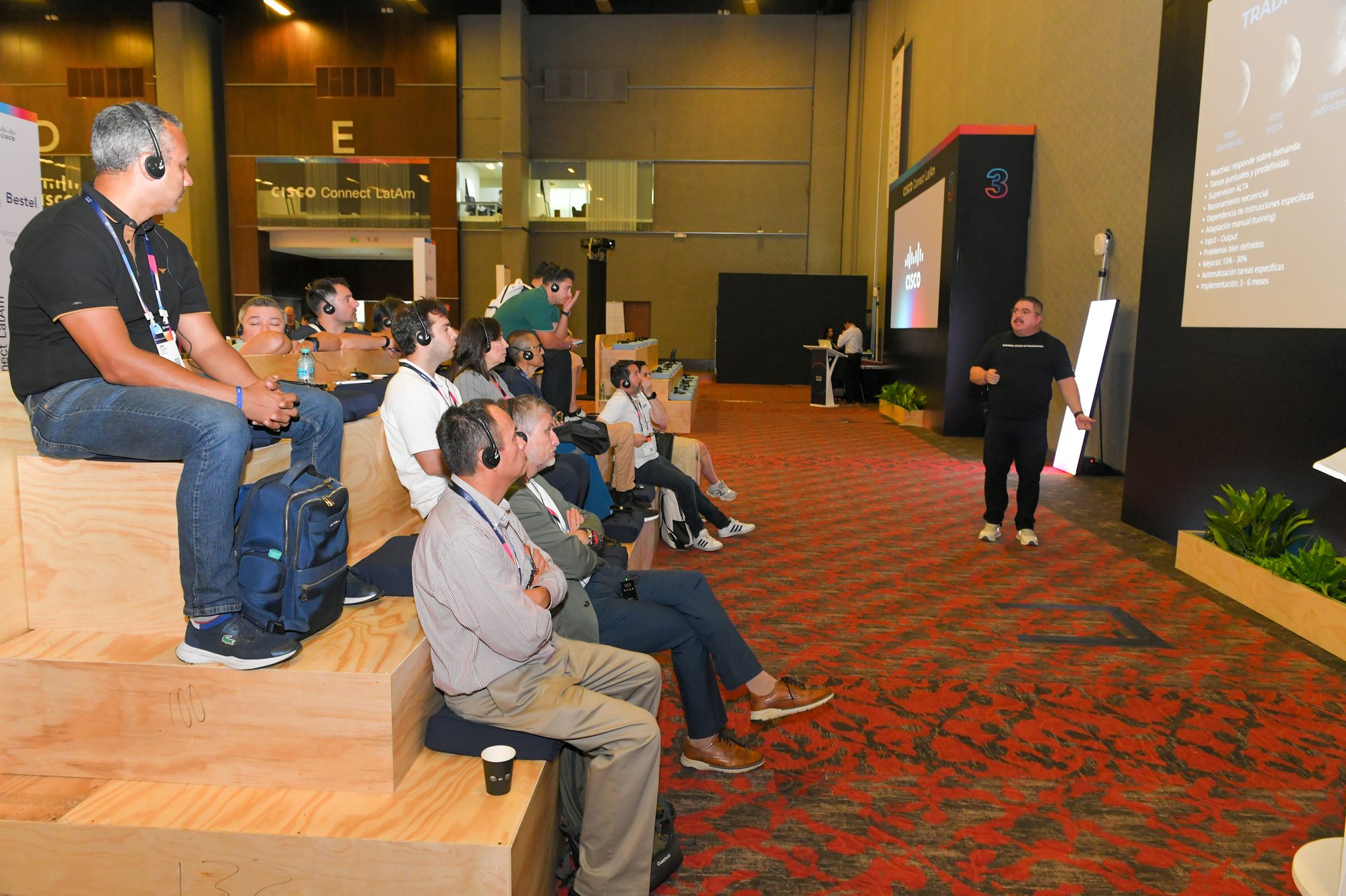 Cisco Connect LatAm audience under stage light corporate event